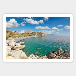 The famous beach Mavra Volia in Chios island, Greece Sticker